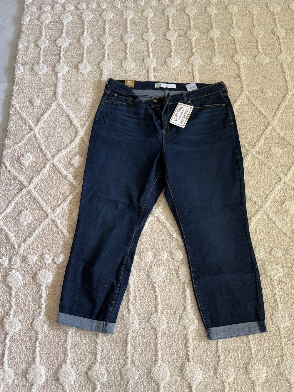 Signature by Levi Strauss Dark Blue Cropped Jeans